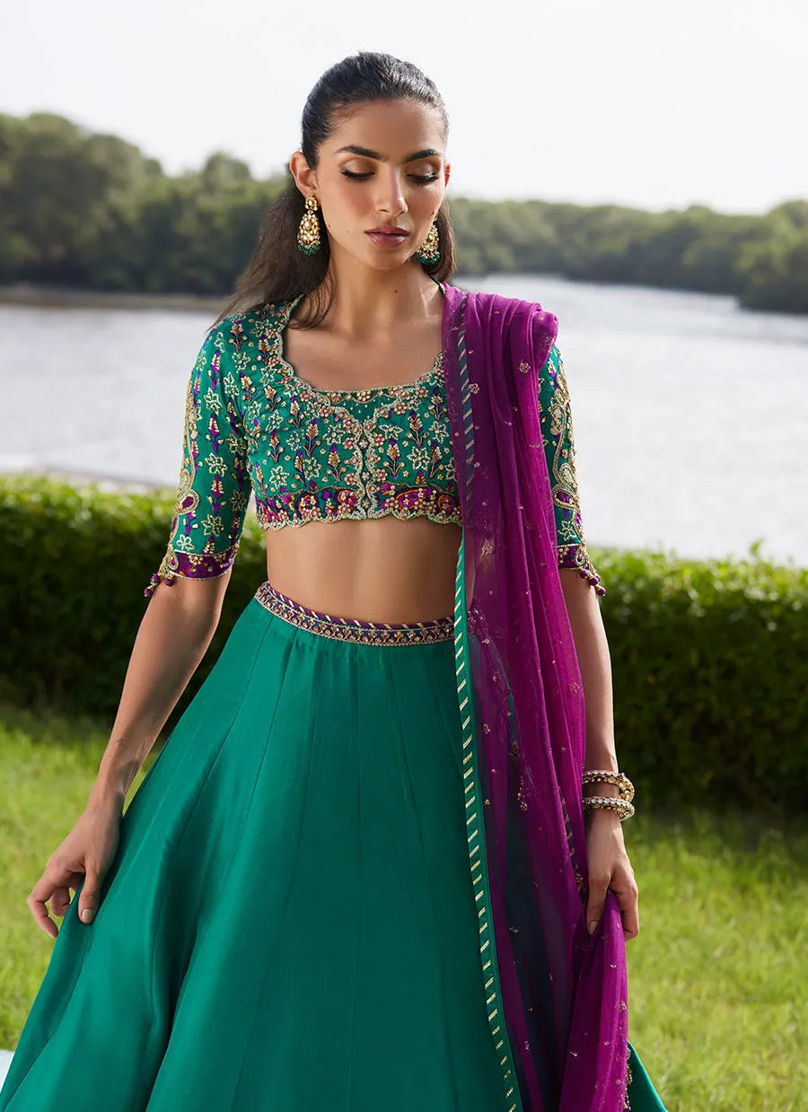 Amaranth Lehnga Choli | Mayna Festive Luxe Pret '25 | FARAH TALIB AZIZ