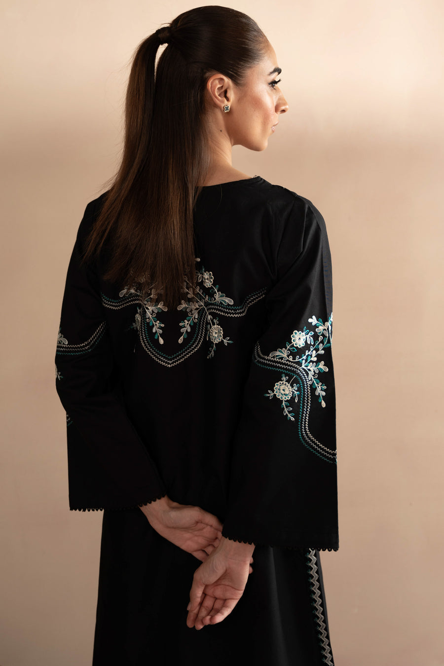 BLACK EMBROIDERED 2PCS | ZAIB