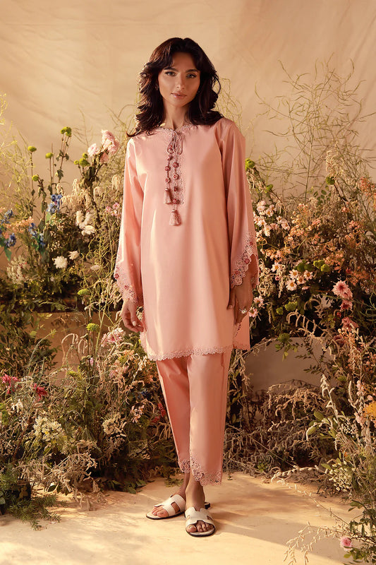 Coral | Pret Essentials - Embroidered Co-Ord Sets | Sahar