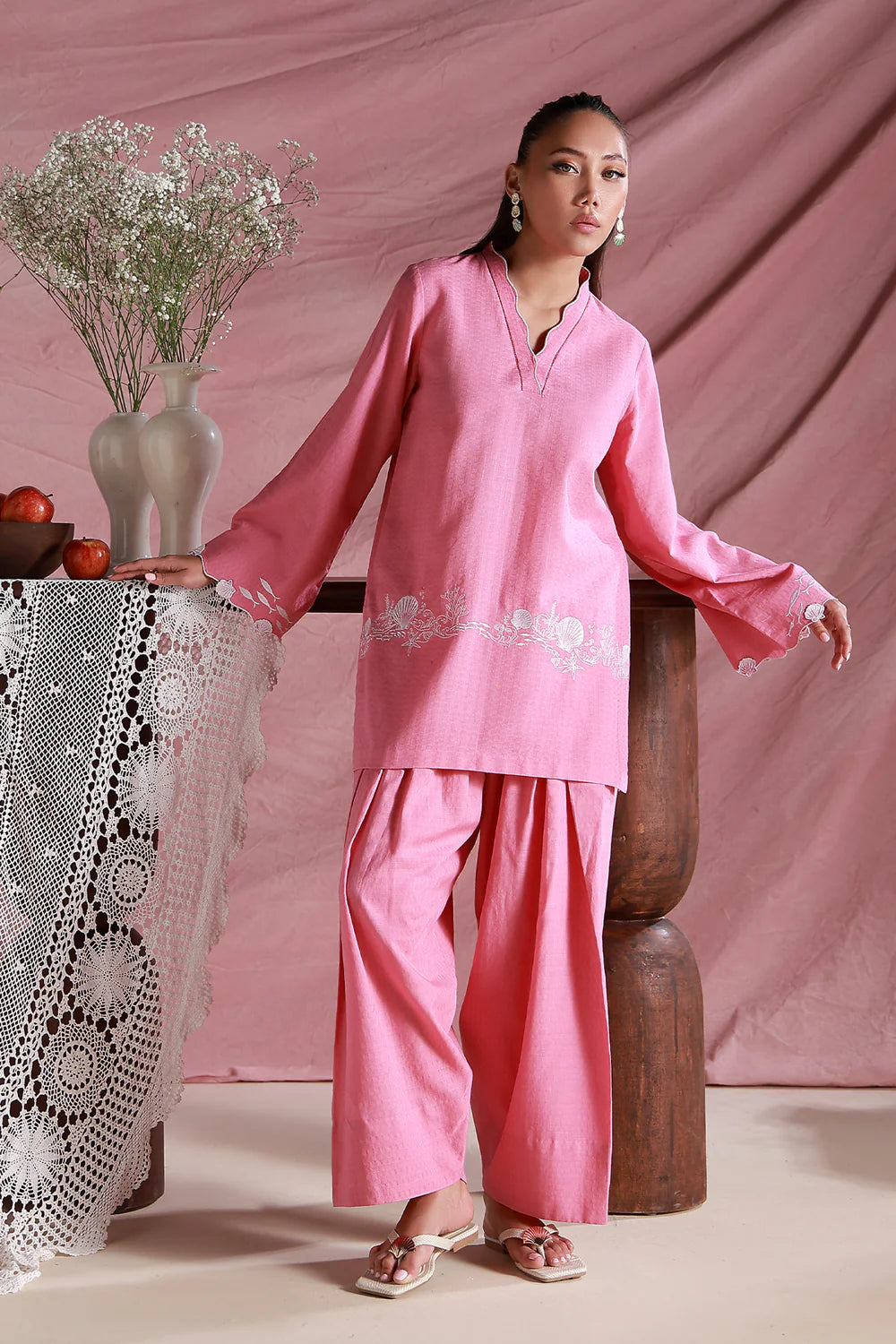 Pink Petal | Pret Essentials - Embroidered Co-Ord Sets | Sahar