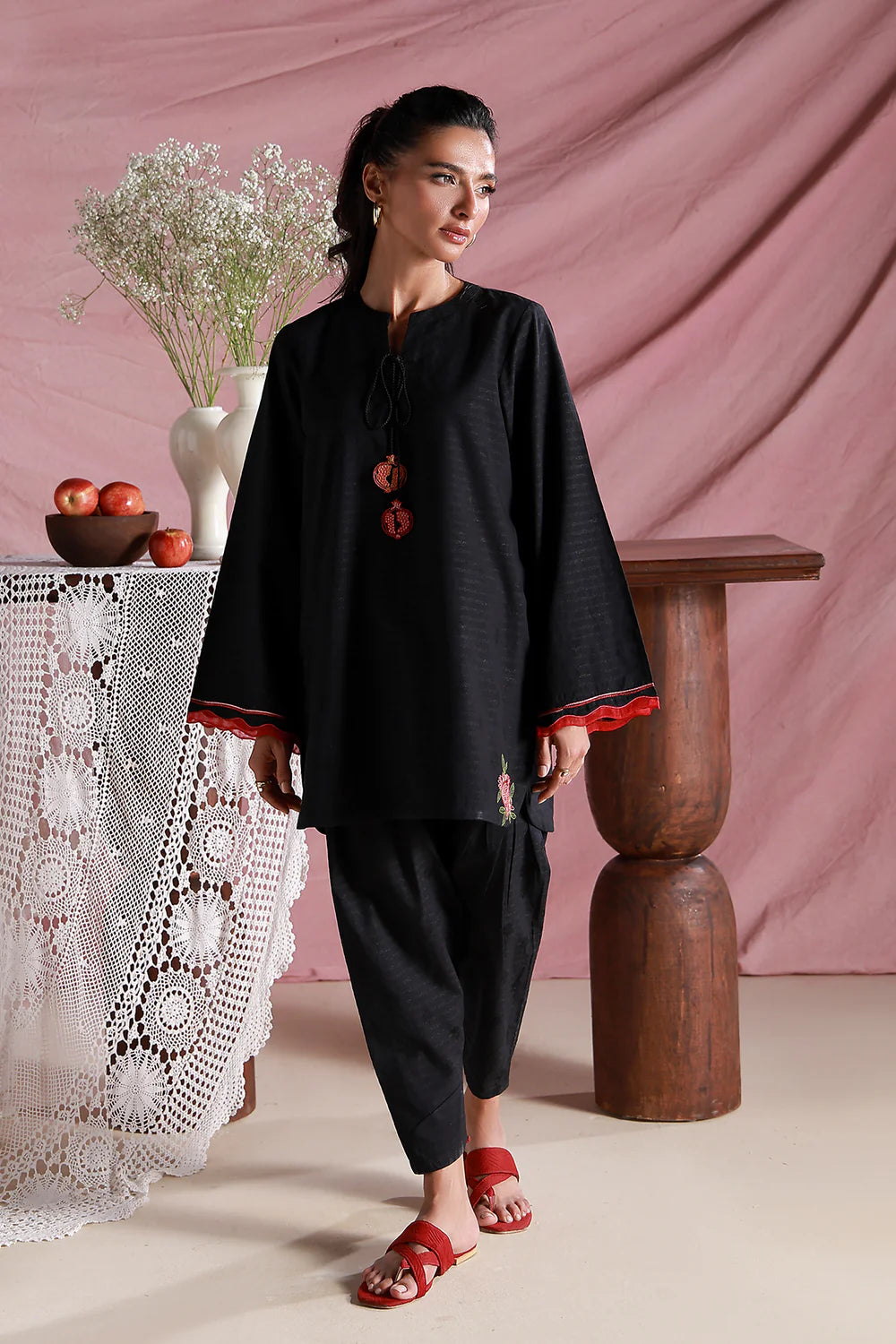 Midnight Rose | Pret Essentials - Embroidered Co-Ord Sets | Sahar