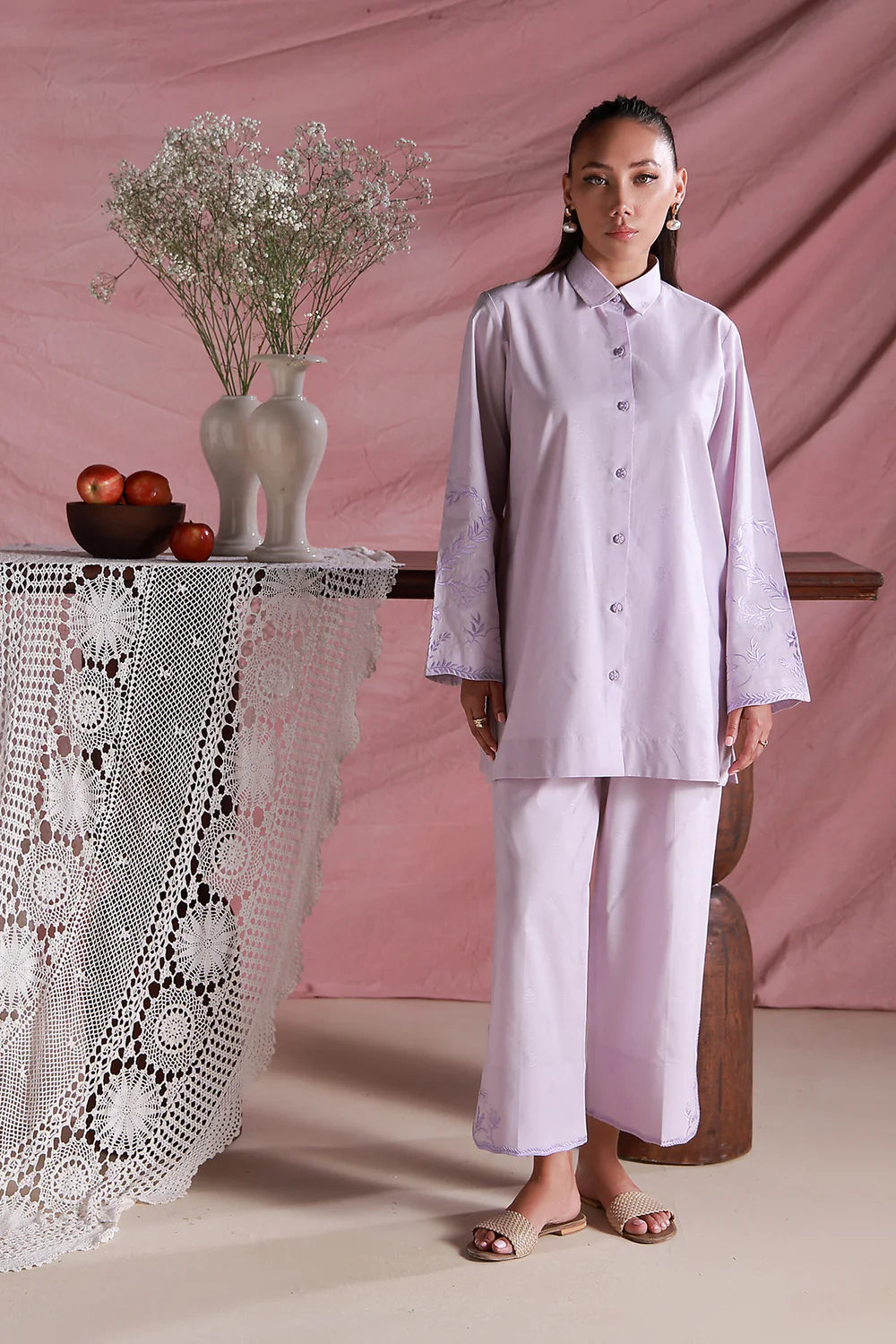 Soft Pearl | Pret Essentials - Embroidered Co-Ord Sets | Sahar