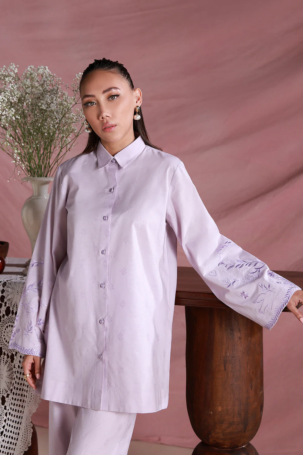 Soft Pearl | Pret Essentials - Embroidered Co-Ord Sets | Sahar