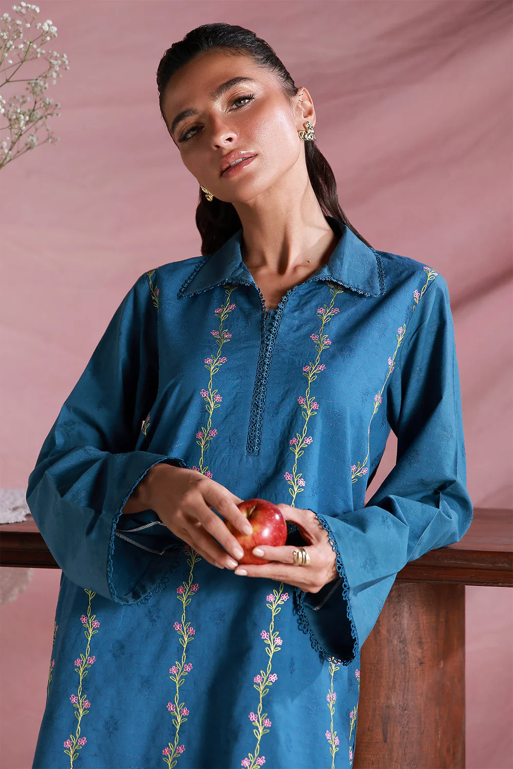 Washed Sky | Pret Essentials - Embroidered Co-Ord Sets | Sahar