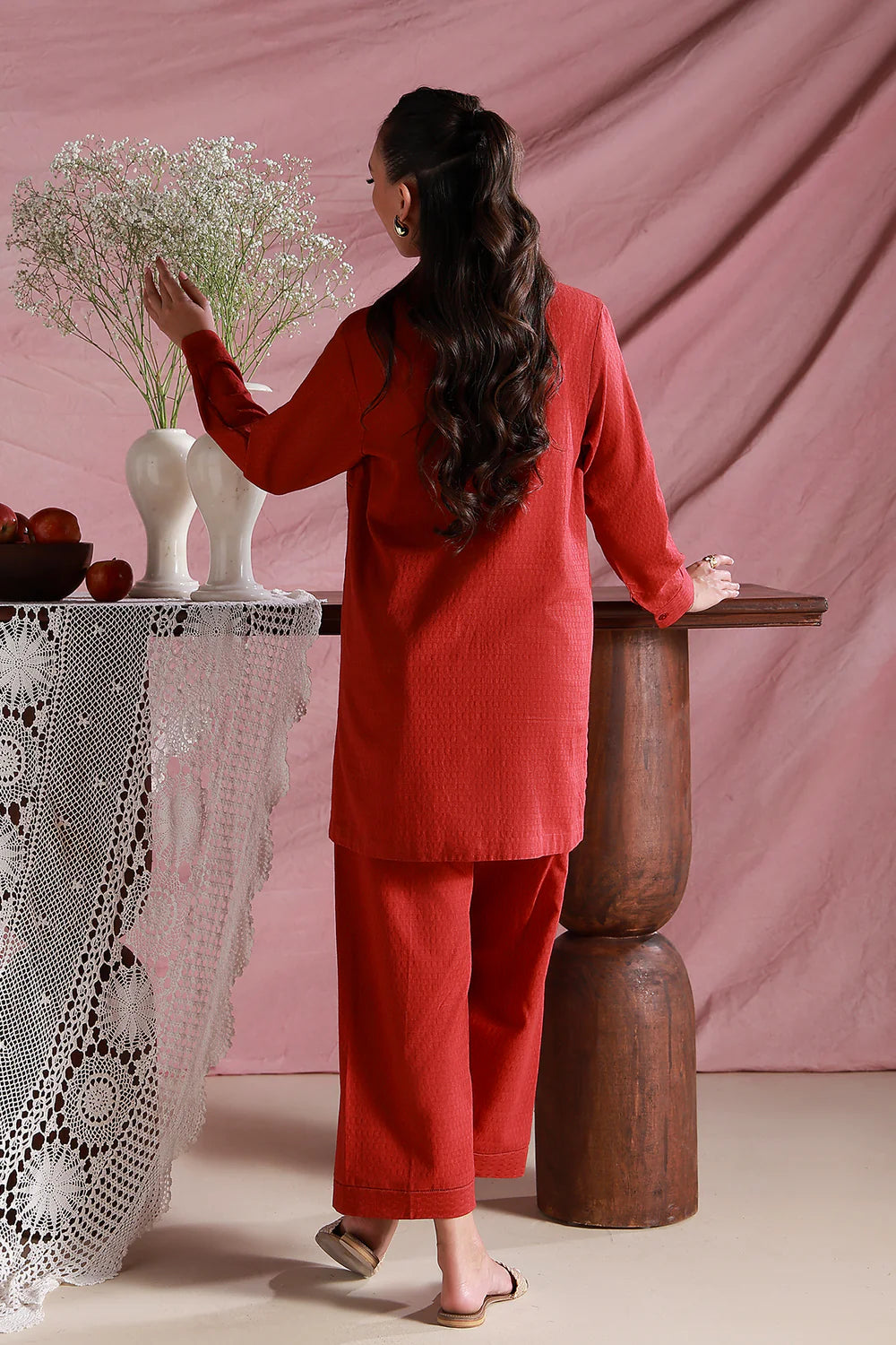 Red Velvet | Pret Essentials - Embroidered Co-Ord Sets | Sahar