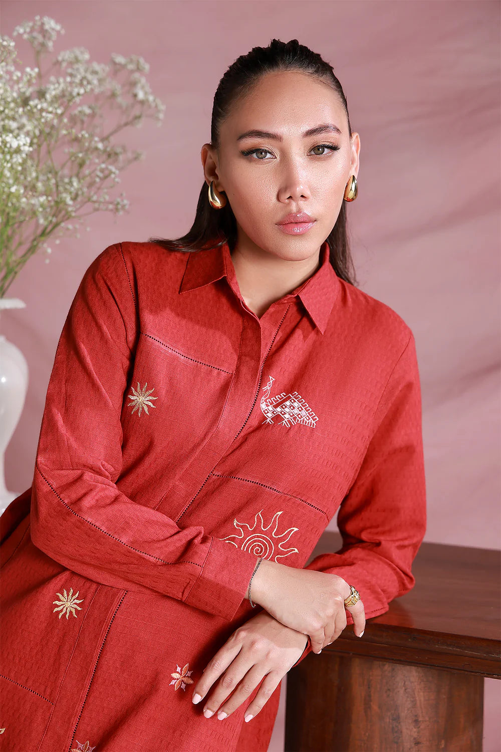 Red Velvet | Pret Essentials - Embroidered Co-Ord Sets | Sahar