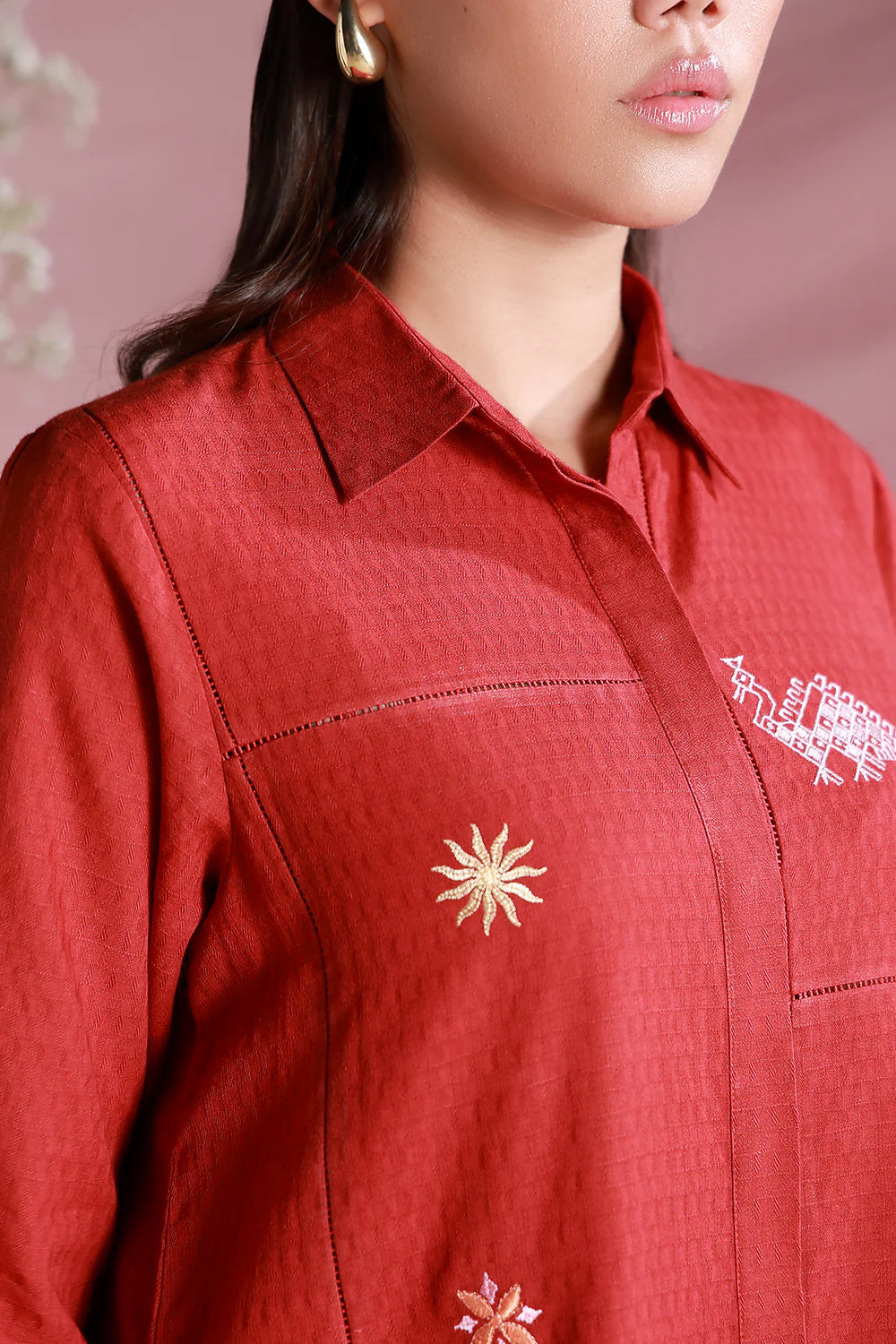 Red Velvet | Pret Essentials - Embroidered Co-Ord Sets | Sahar