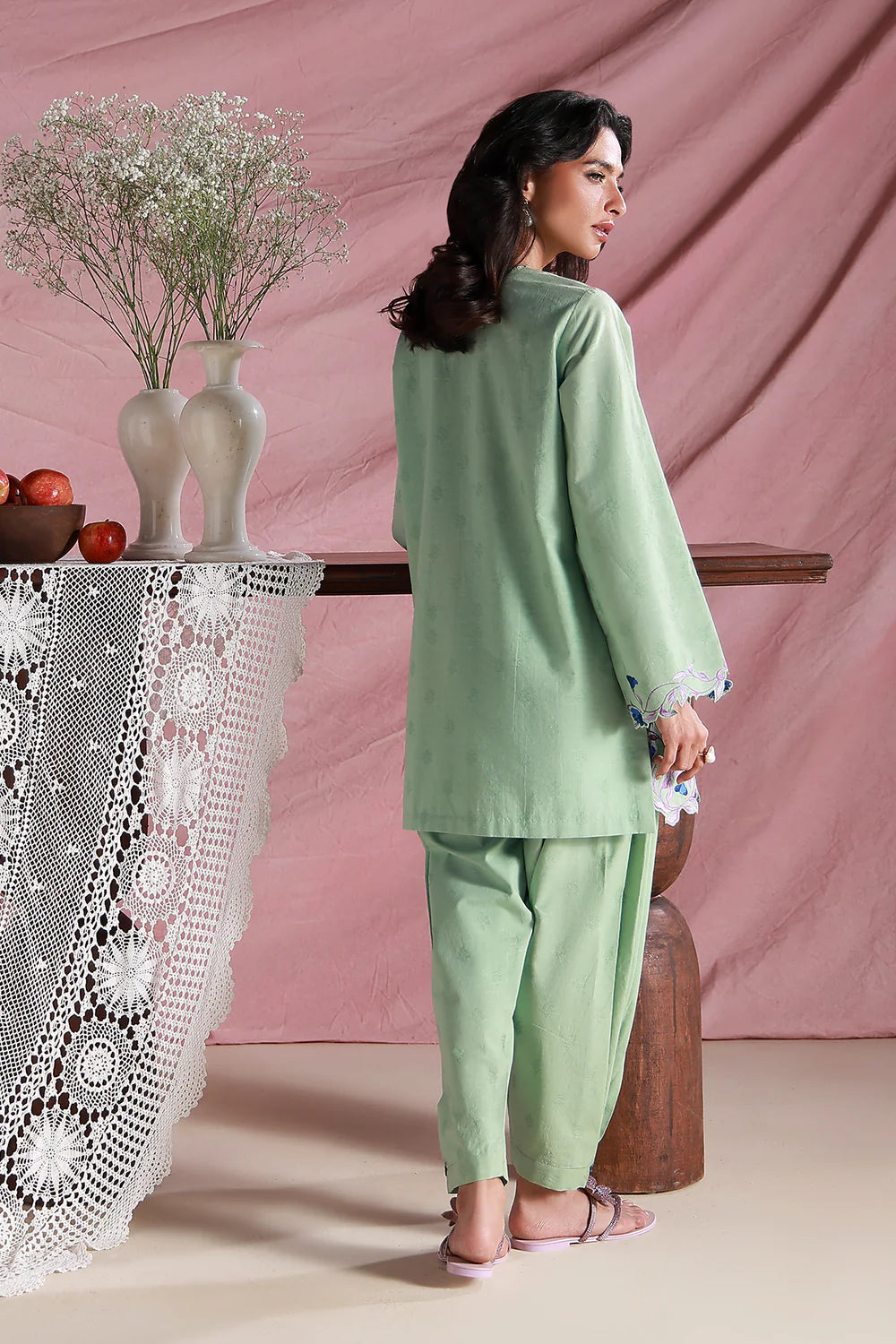 Mint Whisper | Pret Essentials - Embroidered Co-Ord Sets | Sahar