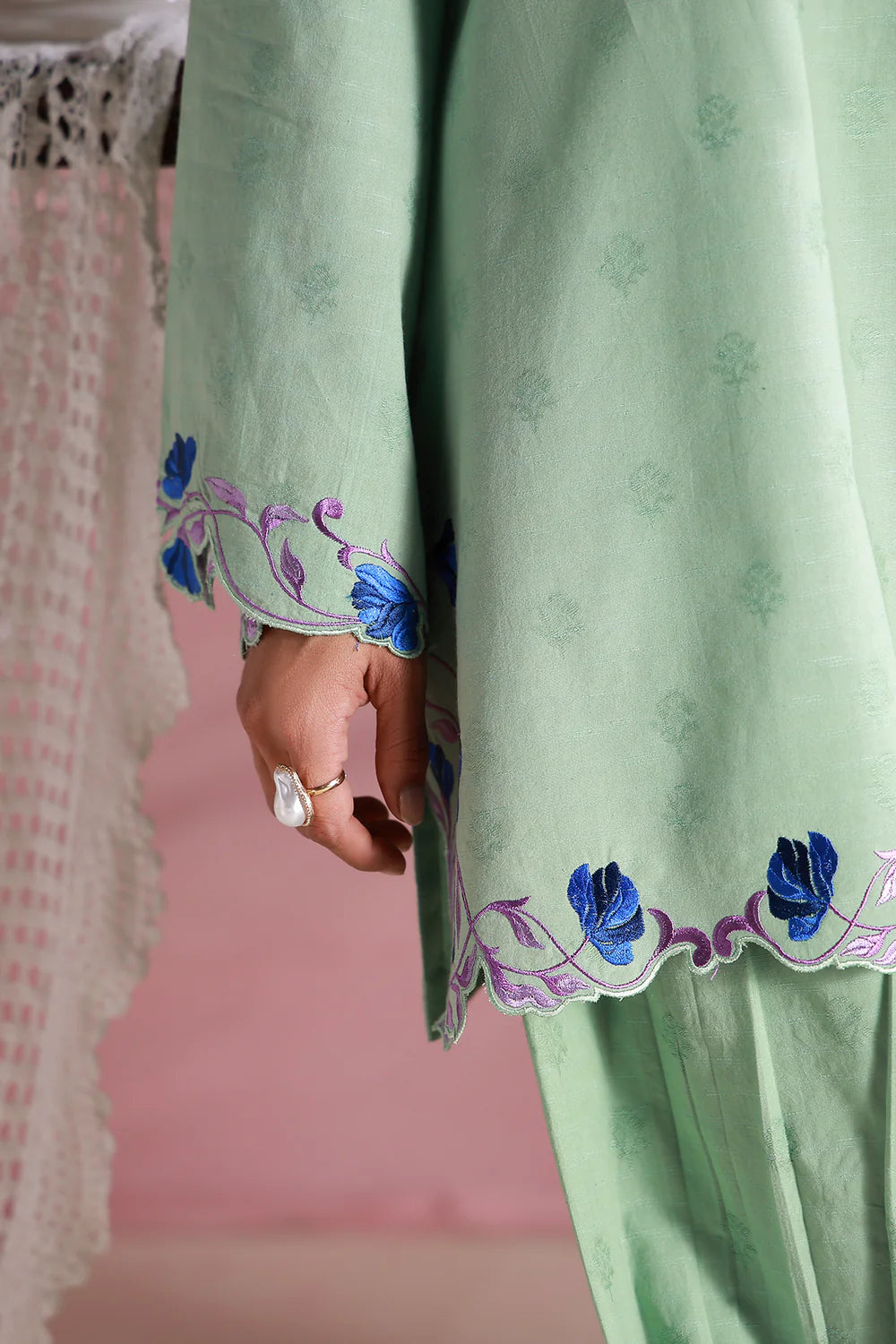 Mint Whisper | Pret Essentials - Embroidered Co-Ord Sets | Sahar