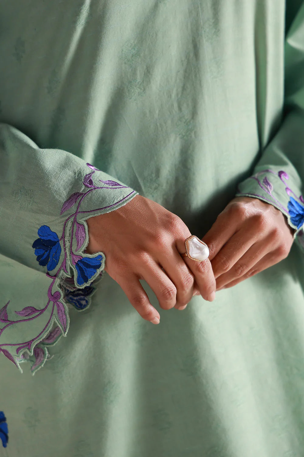 Mint Whisper | Pret Essentials - Embroidered Co-Ord Sets | Sahar