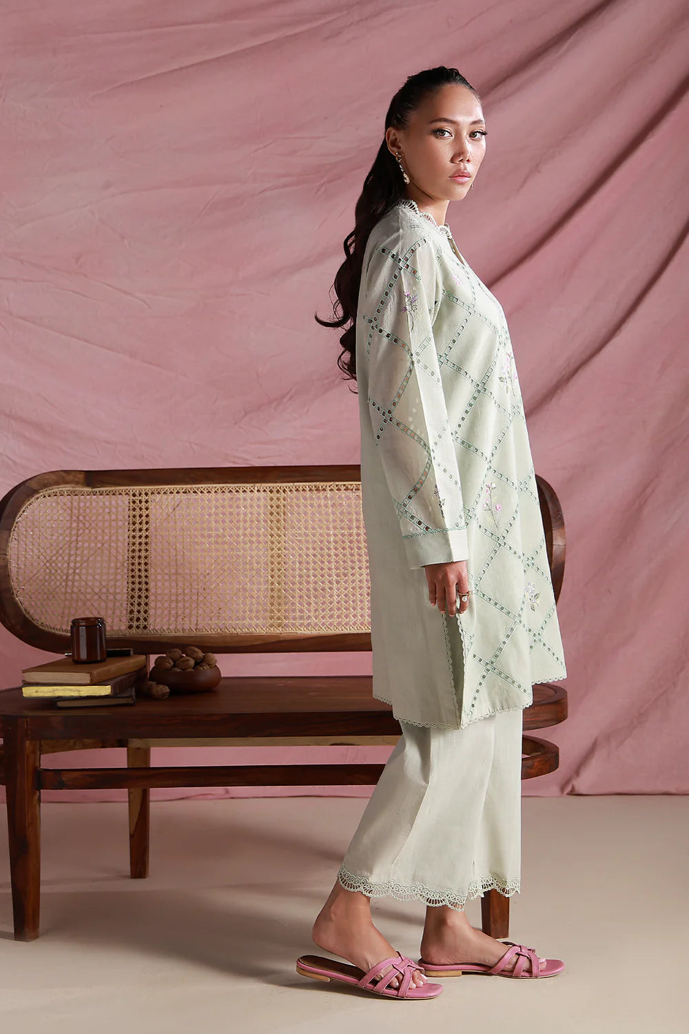 Verdant Lattice | Pret Essentials - Embroidered Co-Ord Sets | Sahar
