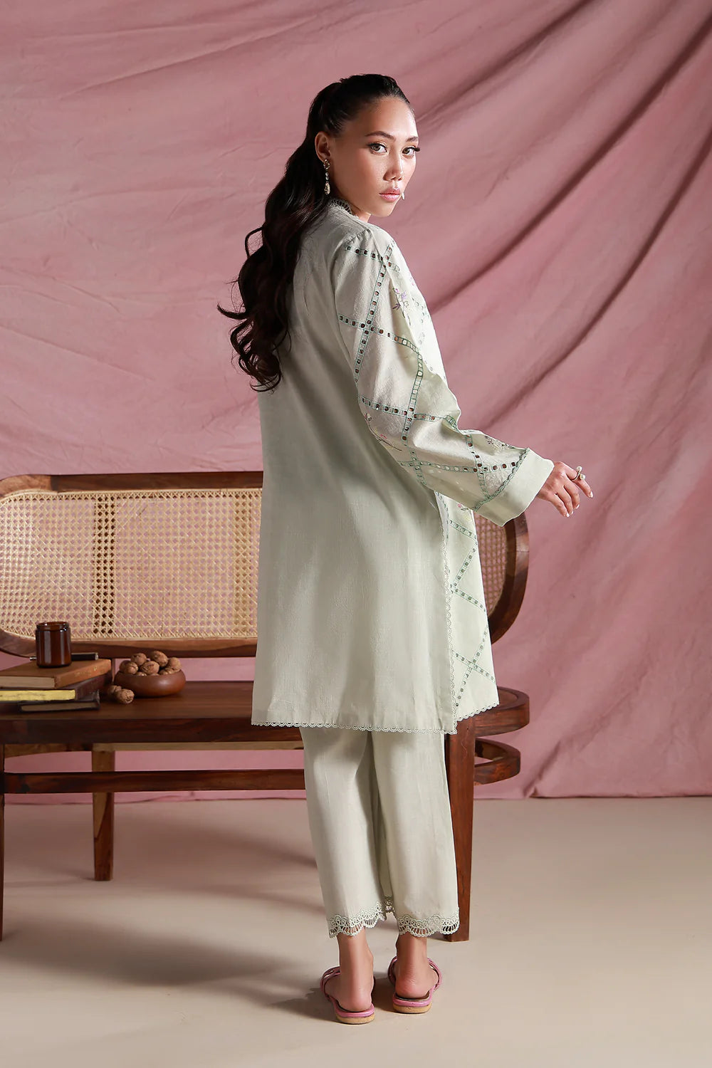 Verdant Lattice | Pret Essentials - Embroidered Co-Ord Sets | Sahar
