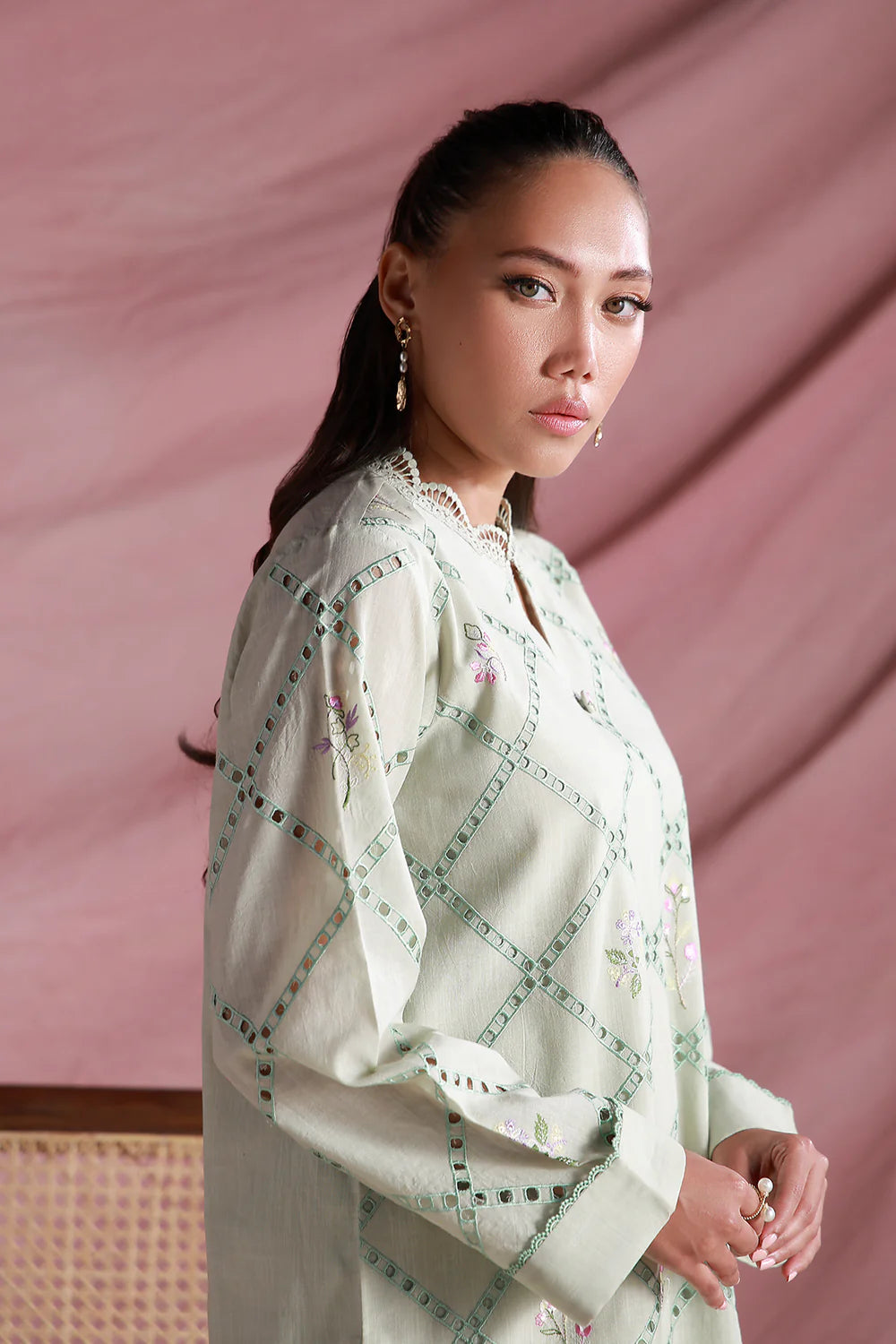 Verdant Lattice | Pret Essentials - Embroidered Co-Ord Sets | Sahar