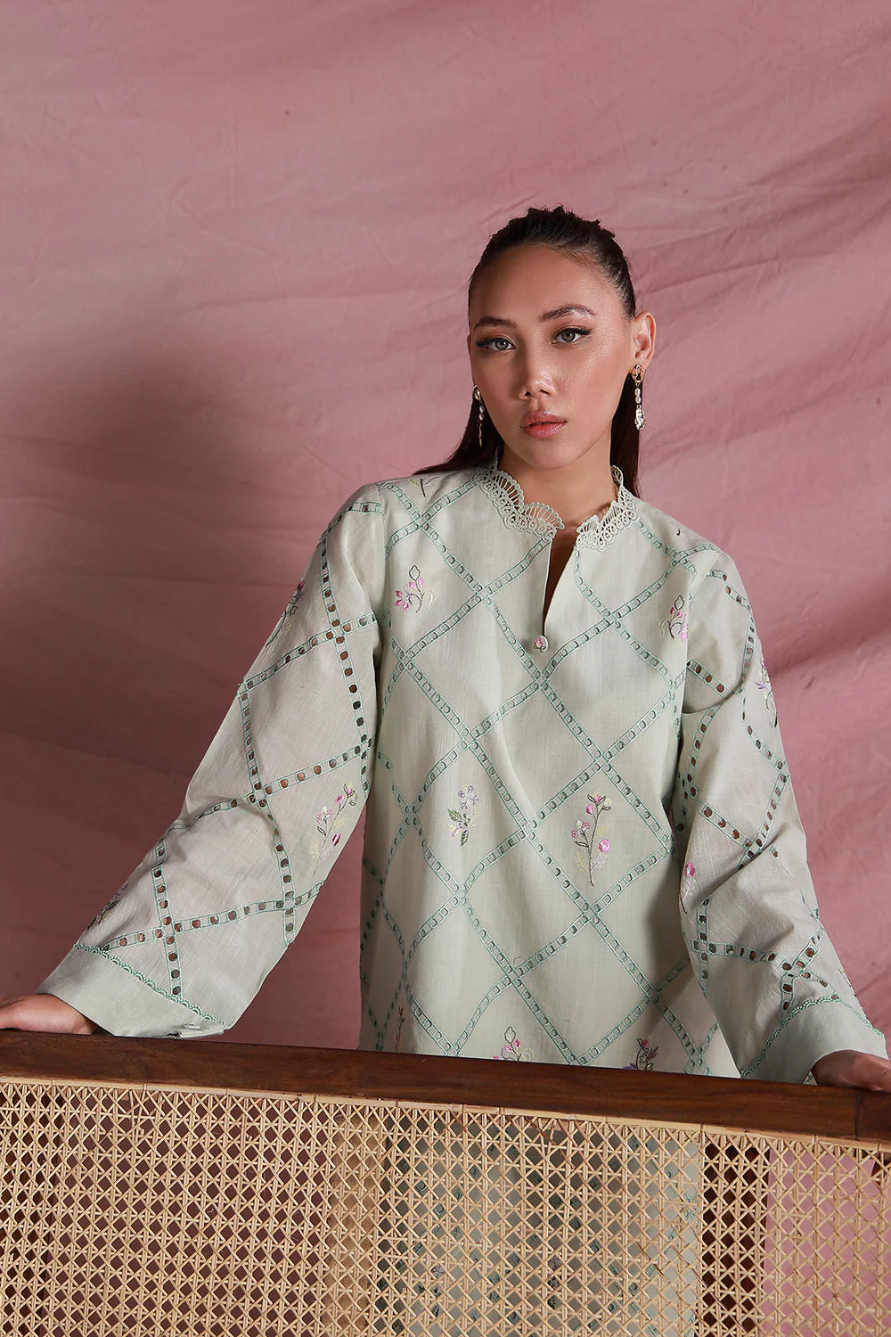 Verdant Lattice | Pret Essentials - Embroidered Co-Ord Sets | Sahar