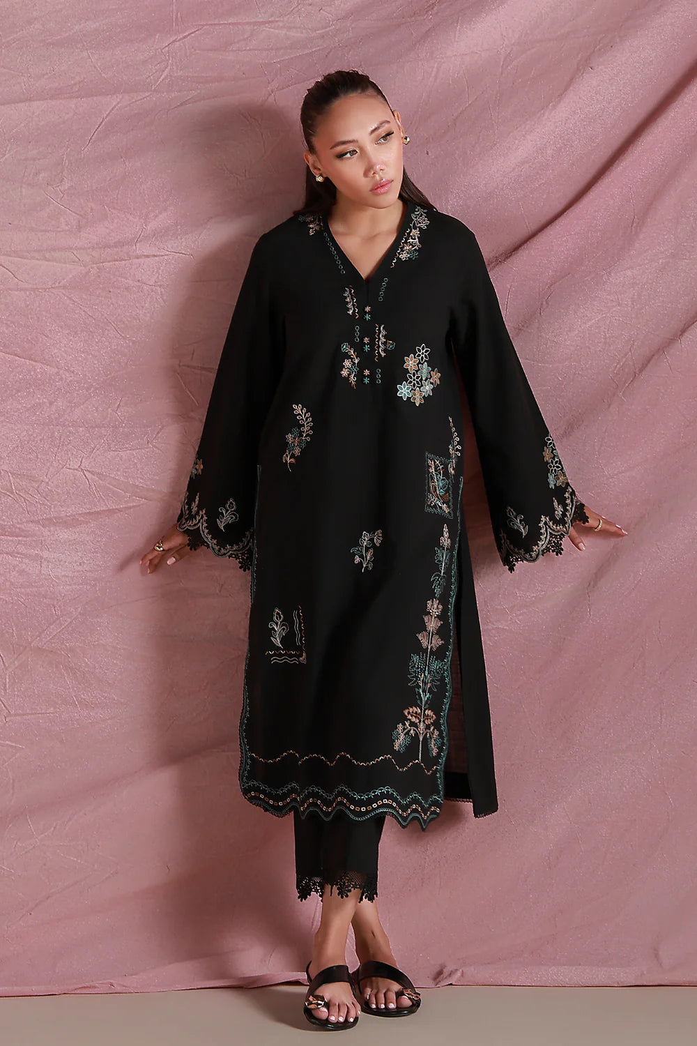 Midnight Afsana | Pret Essentials - Embroidered Co-Ord Sets | Sahar