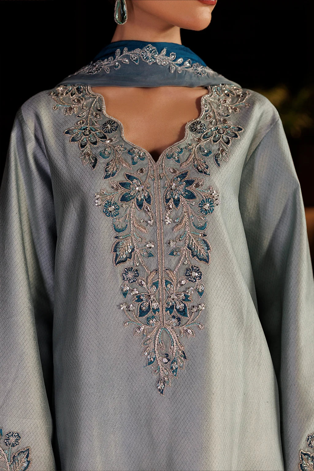 UE-717 Embroidered Jacquard Sheesha Silk | Festive Formals ‘26 | Iznik