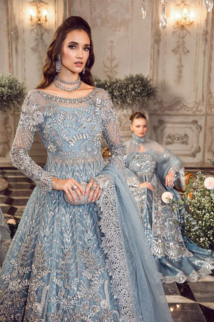 Maria B Unstitched MBROIDERED | Ice Blue BD-2702