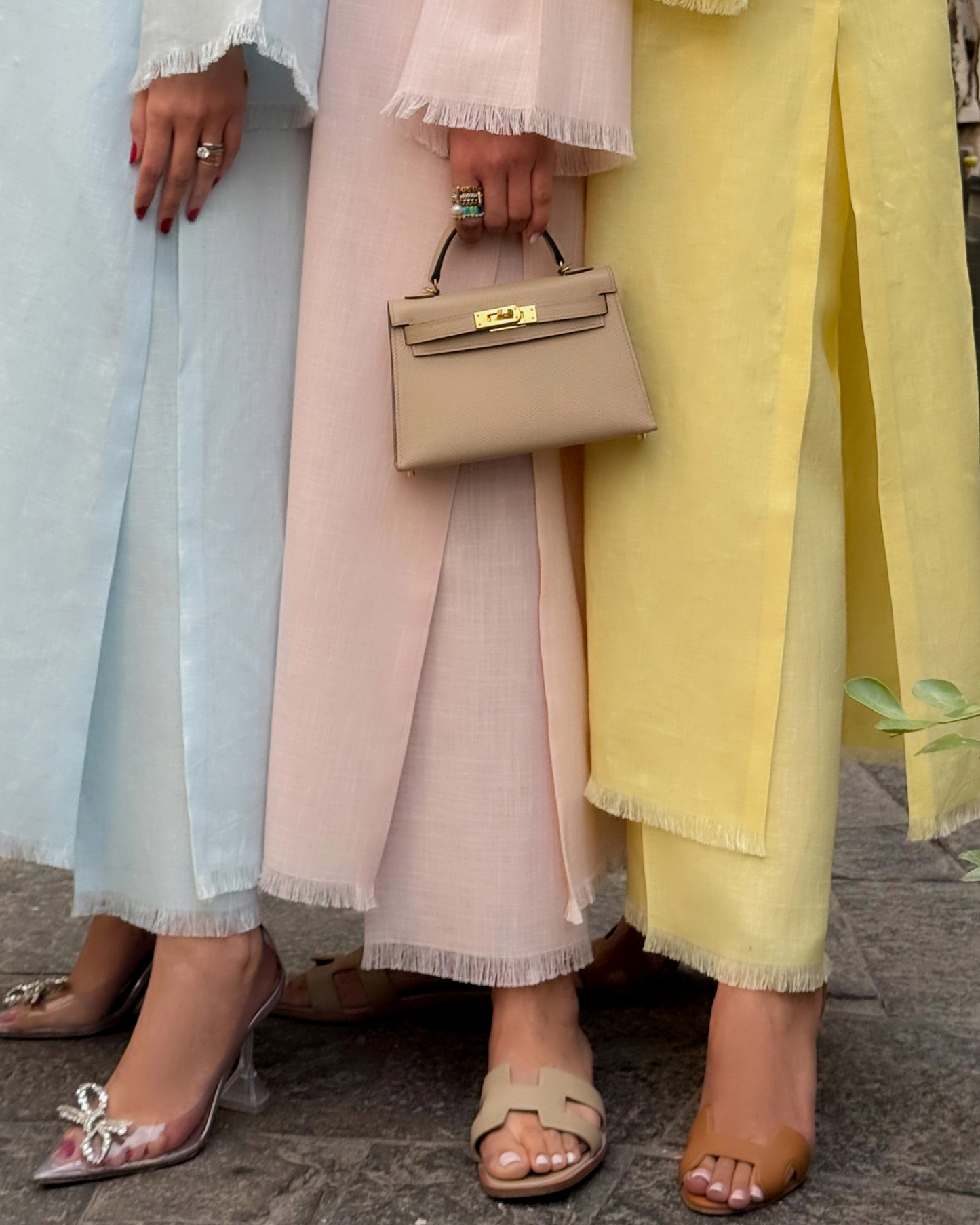 Light Yellow Linen Fringe Set | LIRA