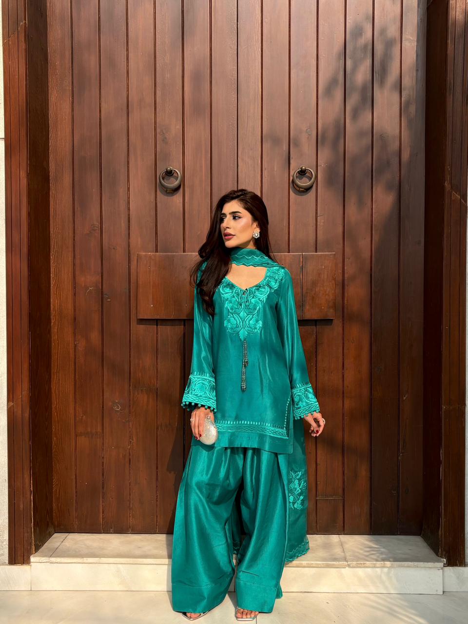 Gulrukh- Emerald Green | Saher & Benish
