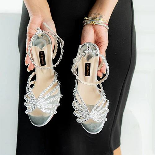 Zeenia Stiletto Heels - Silver | L'AMOUR | FOOTWEAR