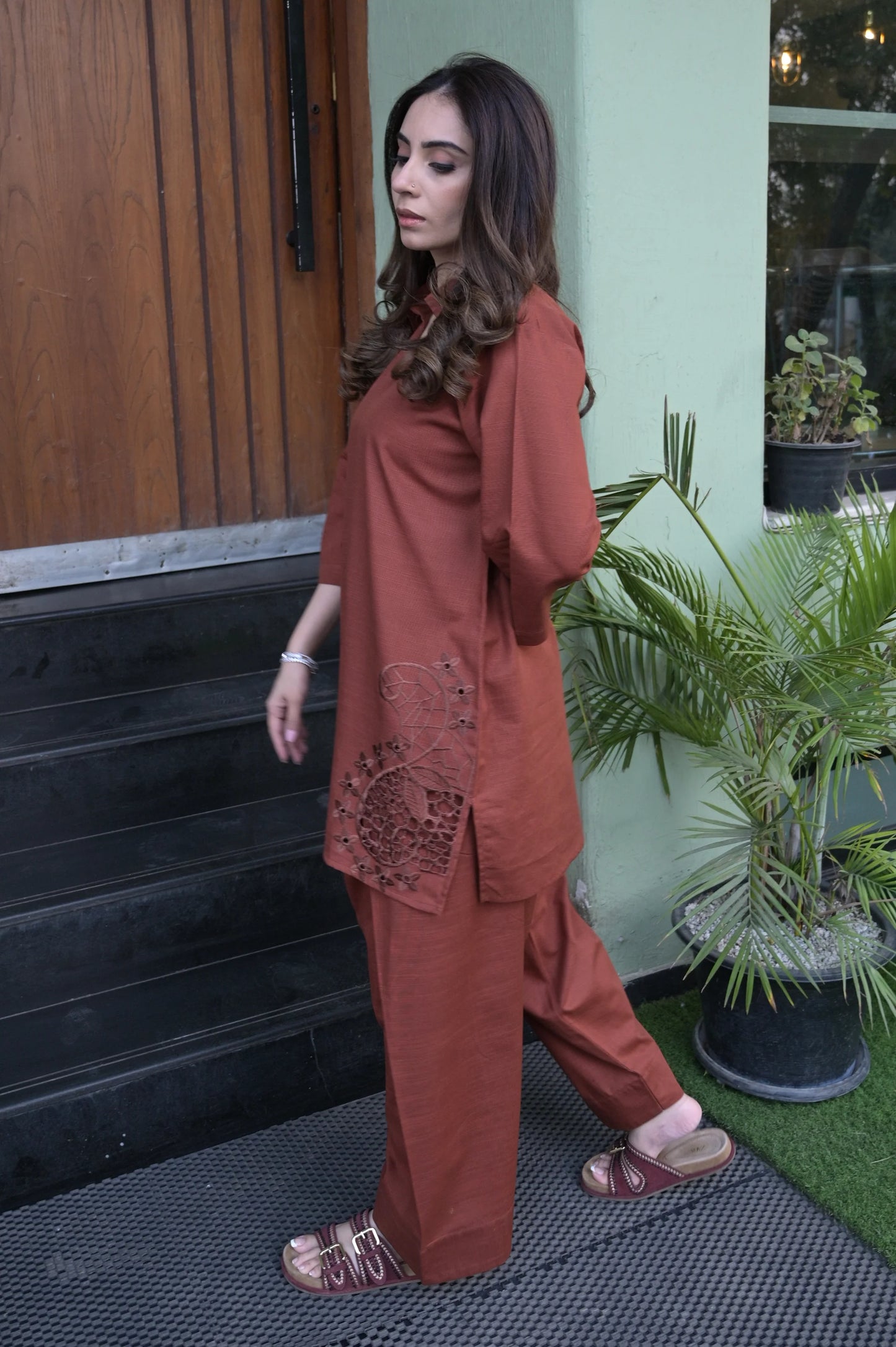 ⁠SOIL BROWN SHALWAR SET | THE SIGNATURE EDIT | LA PRET