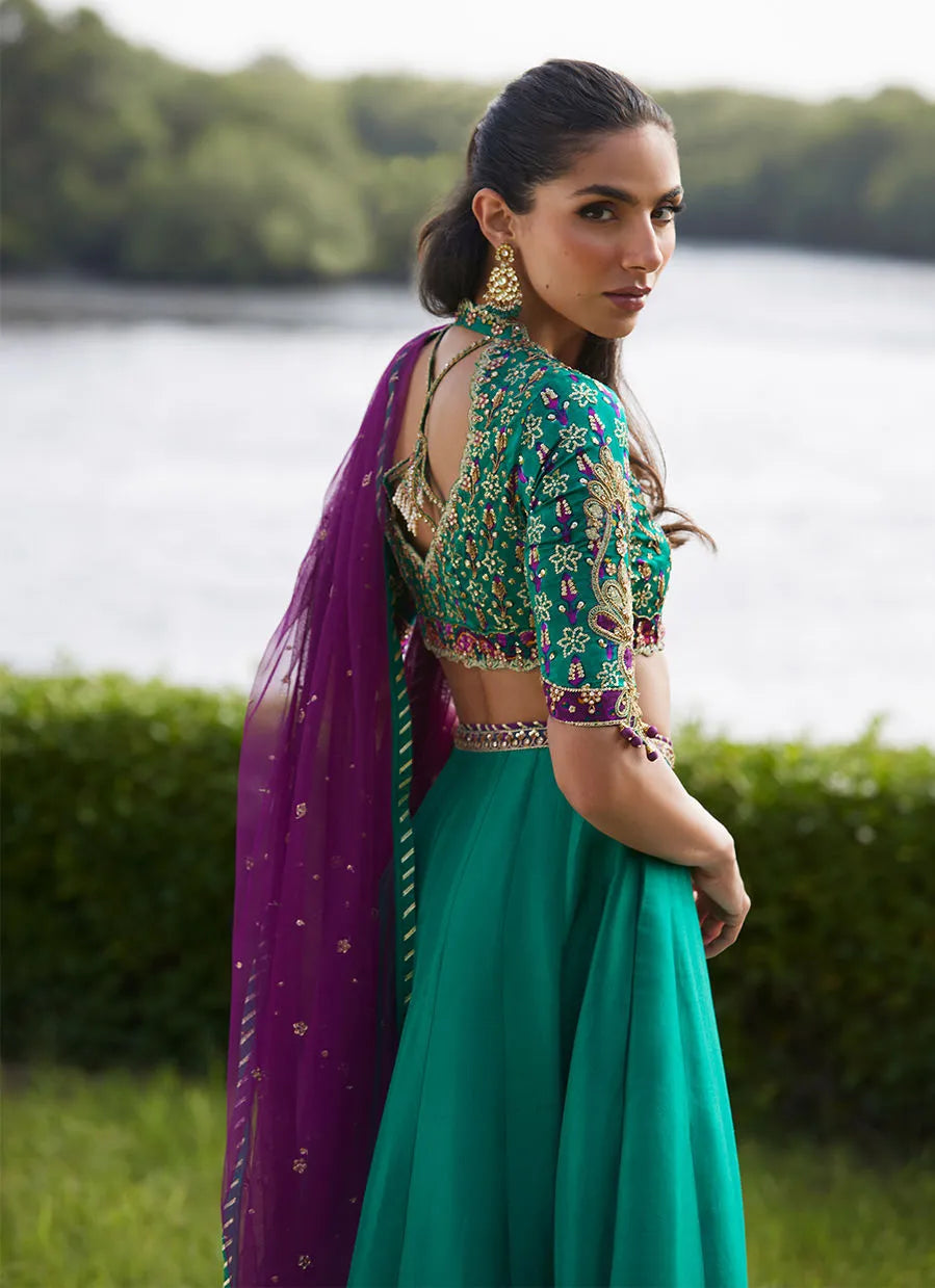 Amaranth Lehnga Choli | Mayna Festive Luxe Pret '25 | FARAH TALIB AZIZ