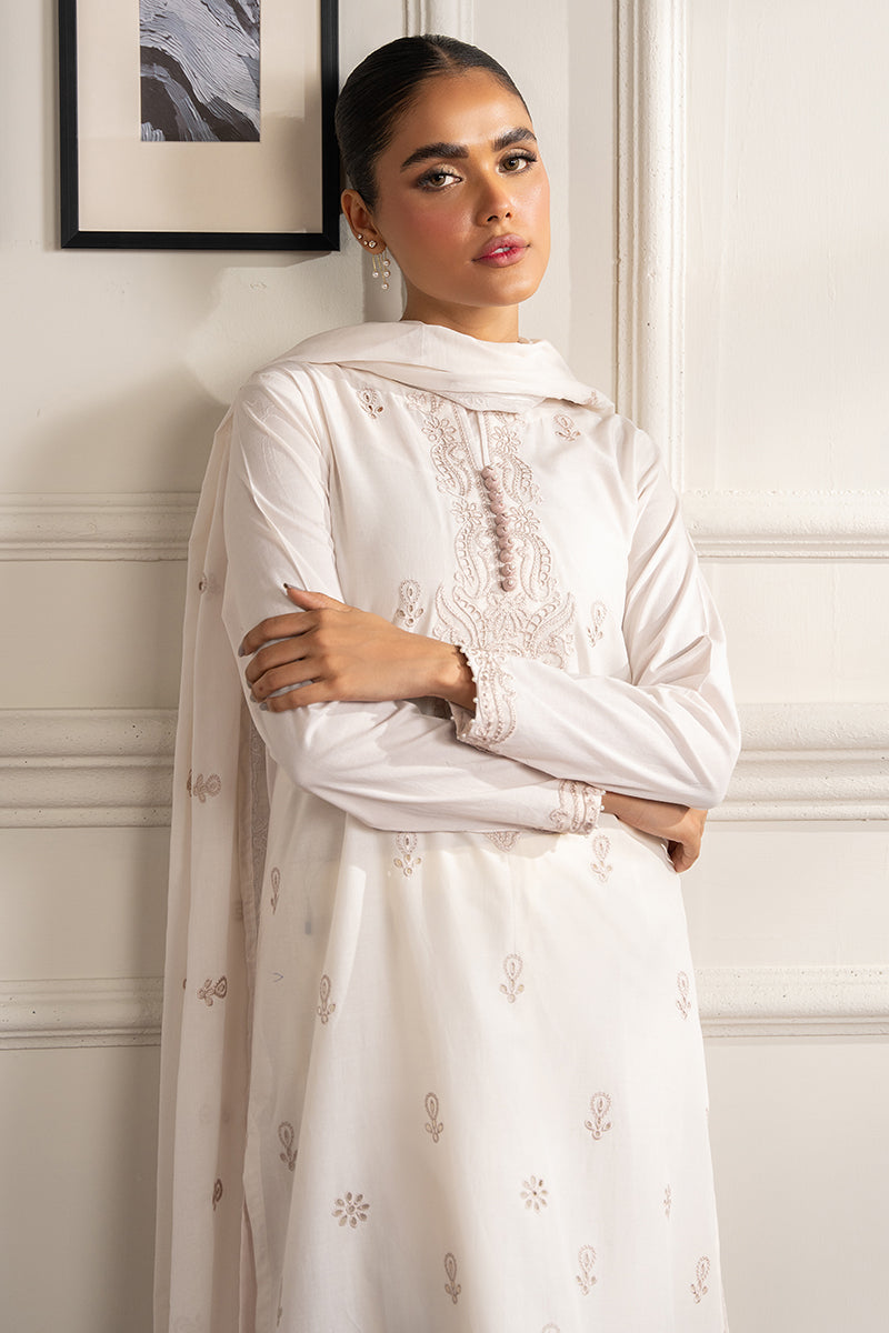 IVORY WHISPER-2 PC (SHIRT & DUPATTA) | Cross Stitch RTW