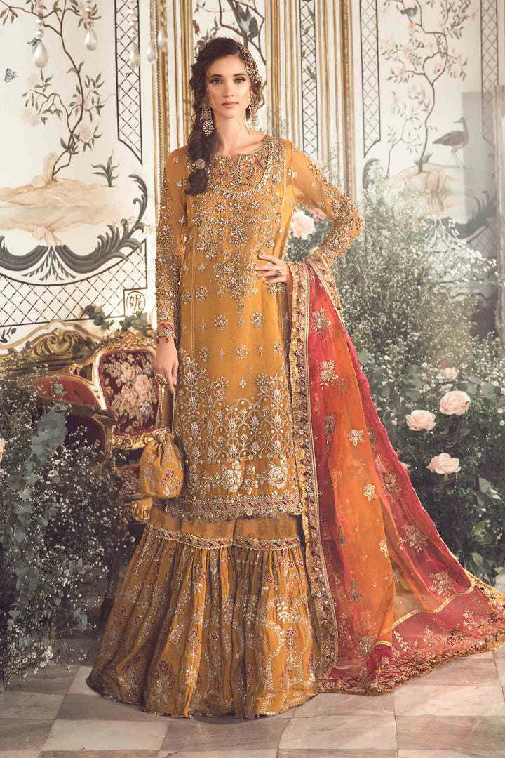 Maria B Unstitched MBROIDERED | Mustard BD-2707