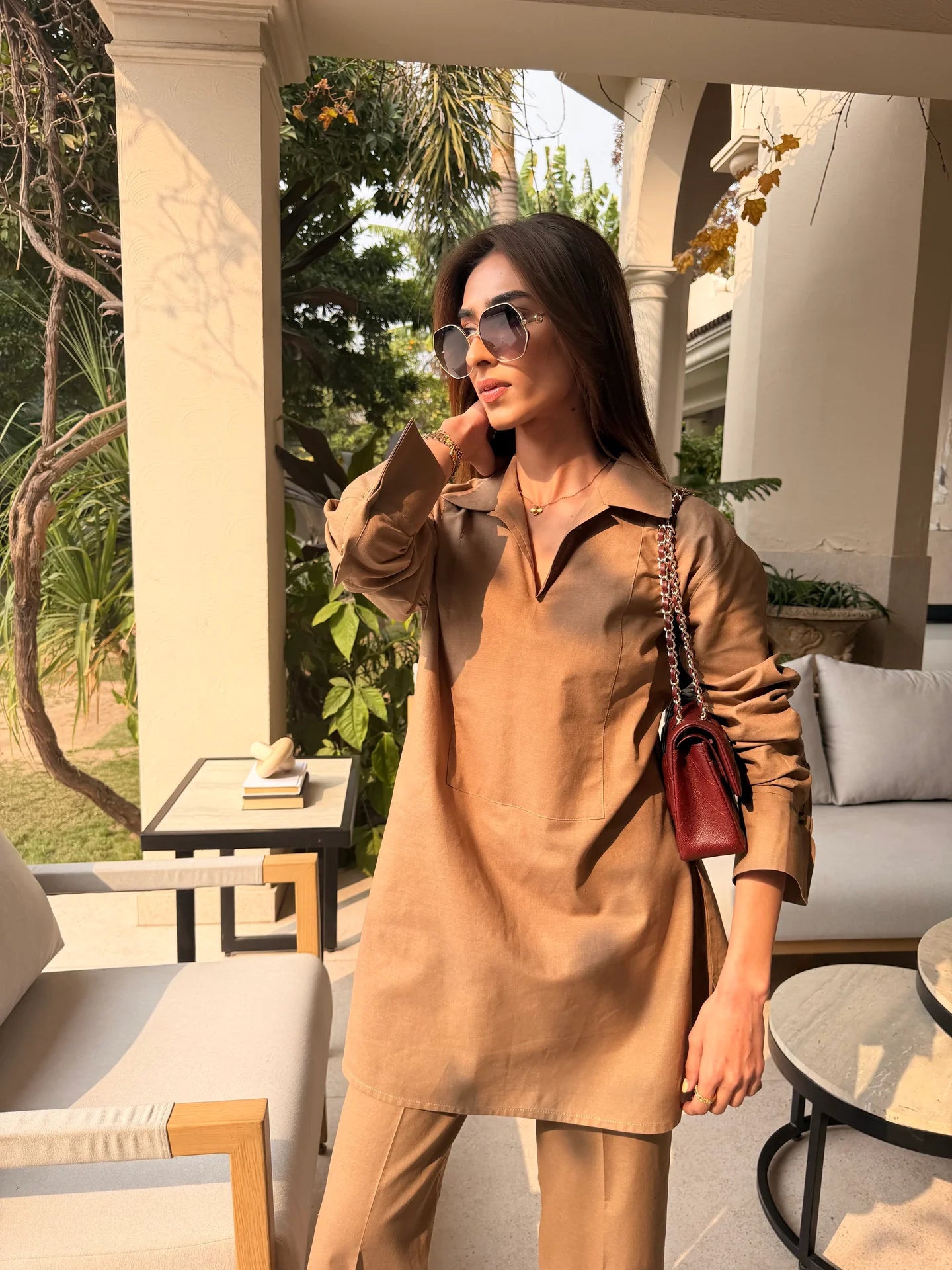 Taupe Linen Willow Set | Sak Atelier