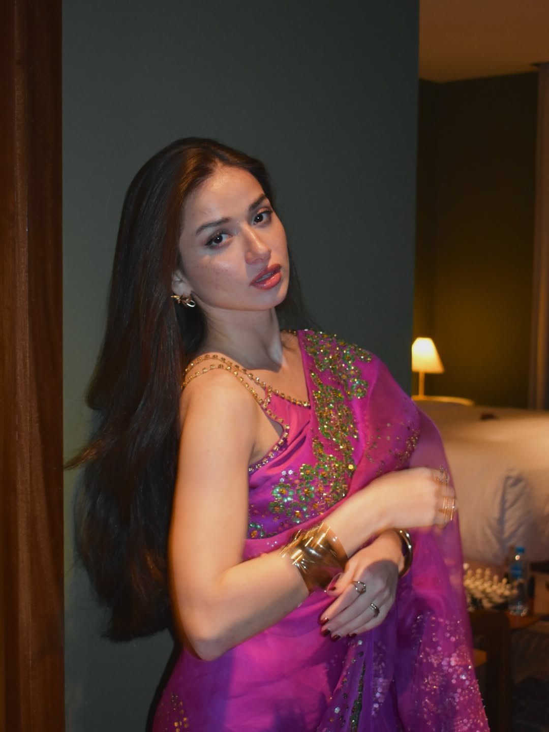 Byzantium Embellished Organza Sari | Muse Luxe