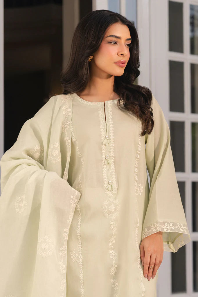 MINT WHISPER-2PC (SHIRT & DUPATTA) | EXCLUSIVE PRET | Cross Stitch