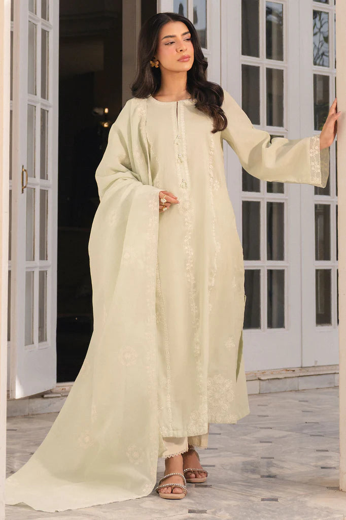 MINT WHISPER-2PC (SHIRT & DUPATTA) | EXCLUSIVE PRET | Cross Stitch