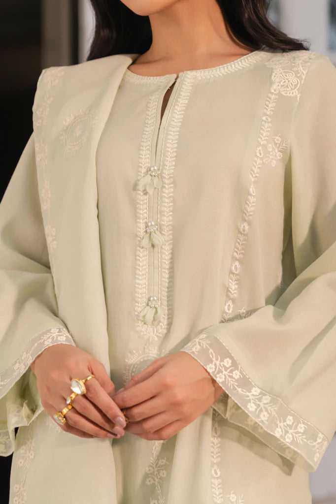 MINT WHISPER-2PC (SHIRT & DUPATTA) | EXCLUSIVE PRET | Cross Stitch