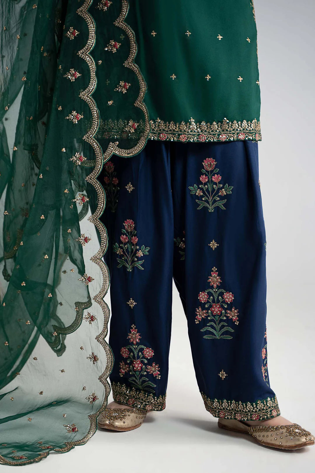 3 Piece Embroidered Linen Suit | Maria B Basics