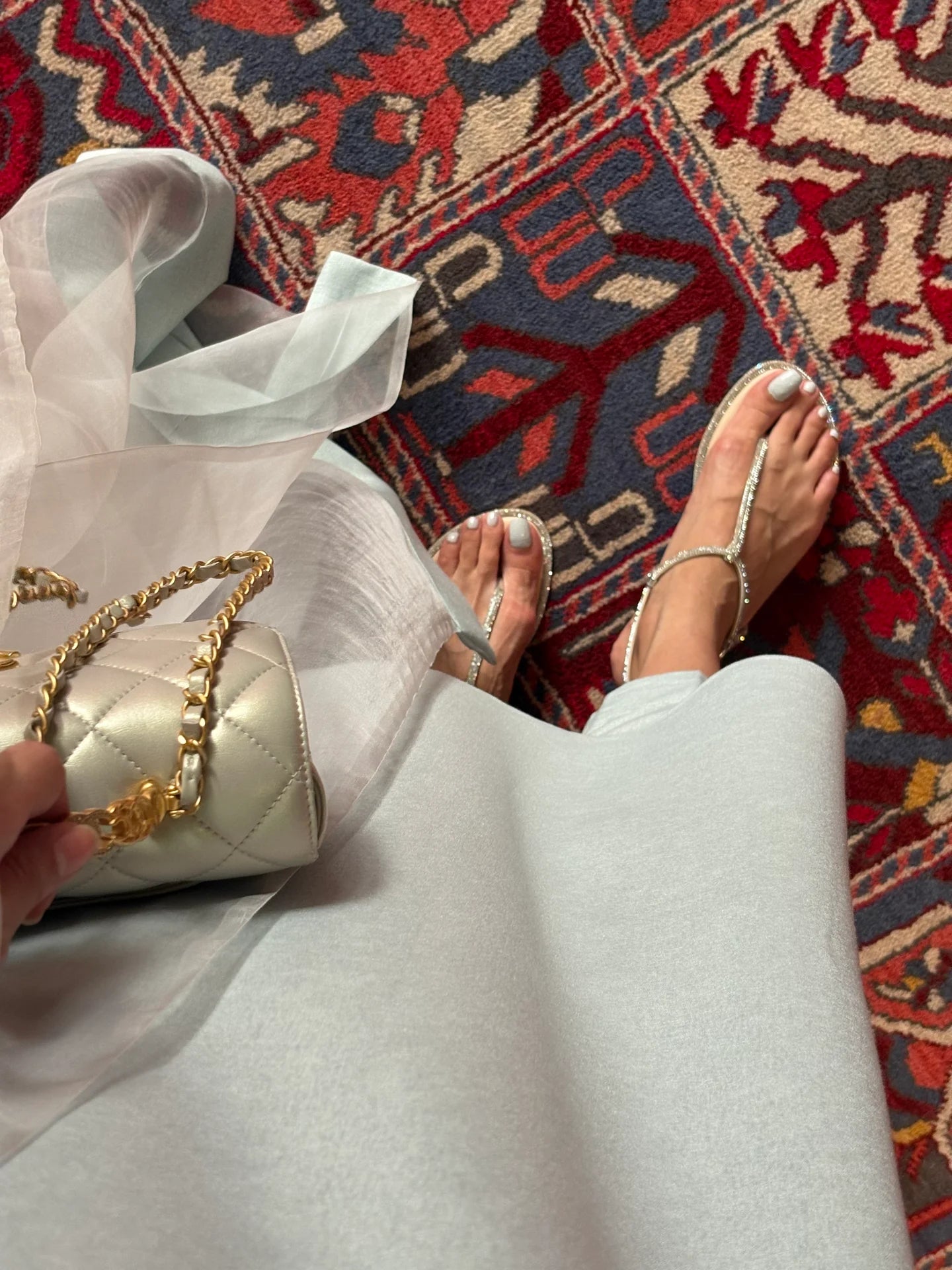 Muted Grey-Blue Buttoned Set | Sak Atelier