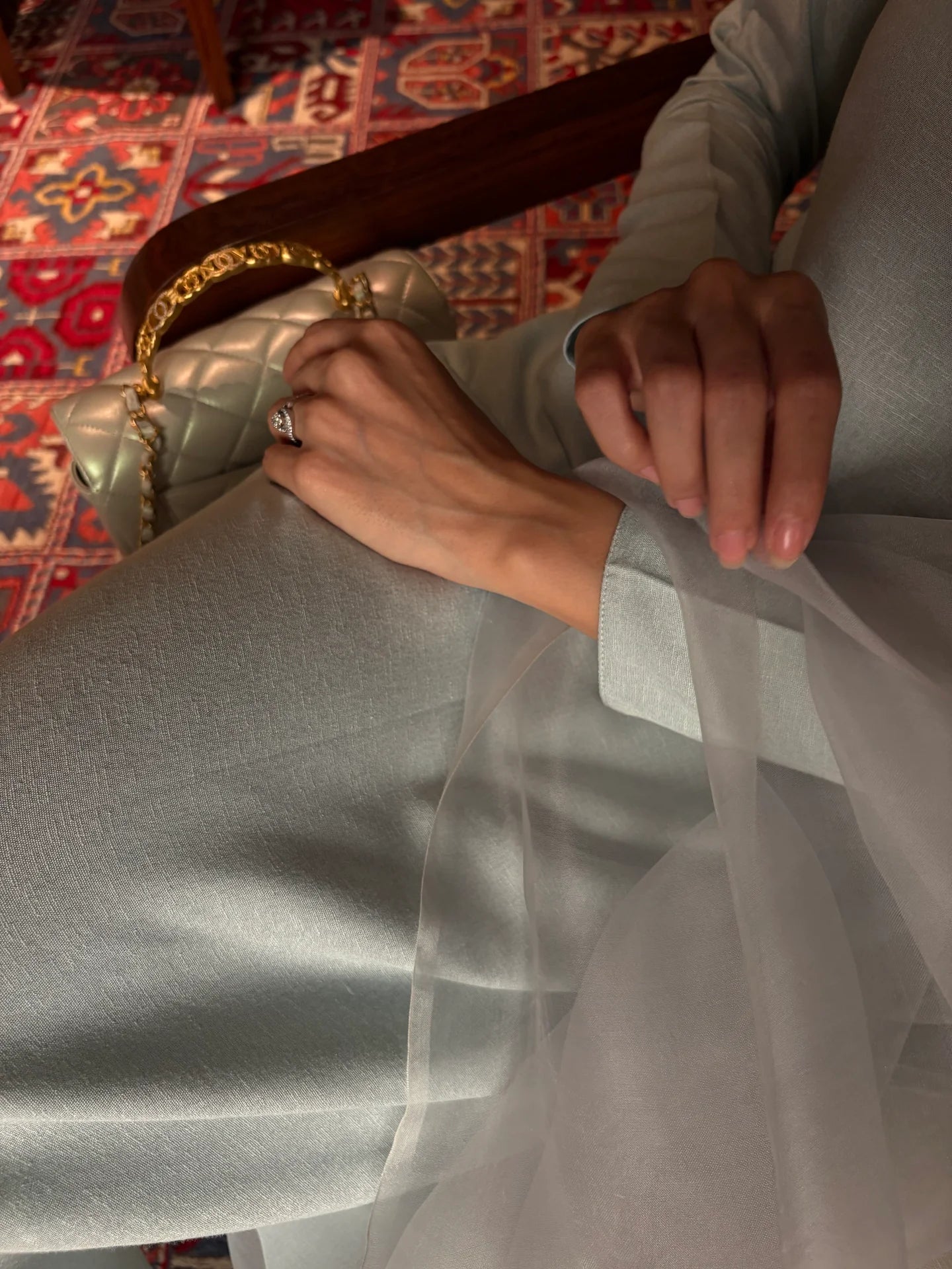 Muted Grey-Blue Buttoned Set | Sak Atelier