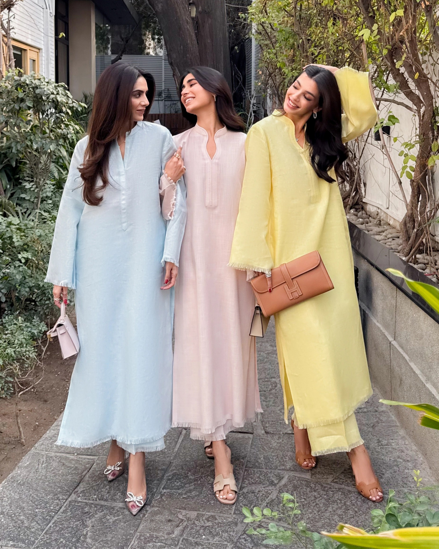 Light Yellow Linen Fringe Set | LIRA