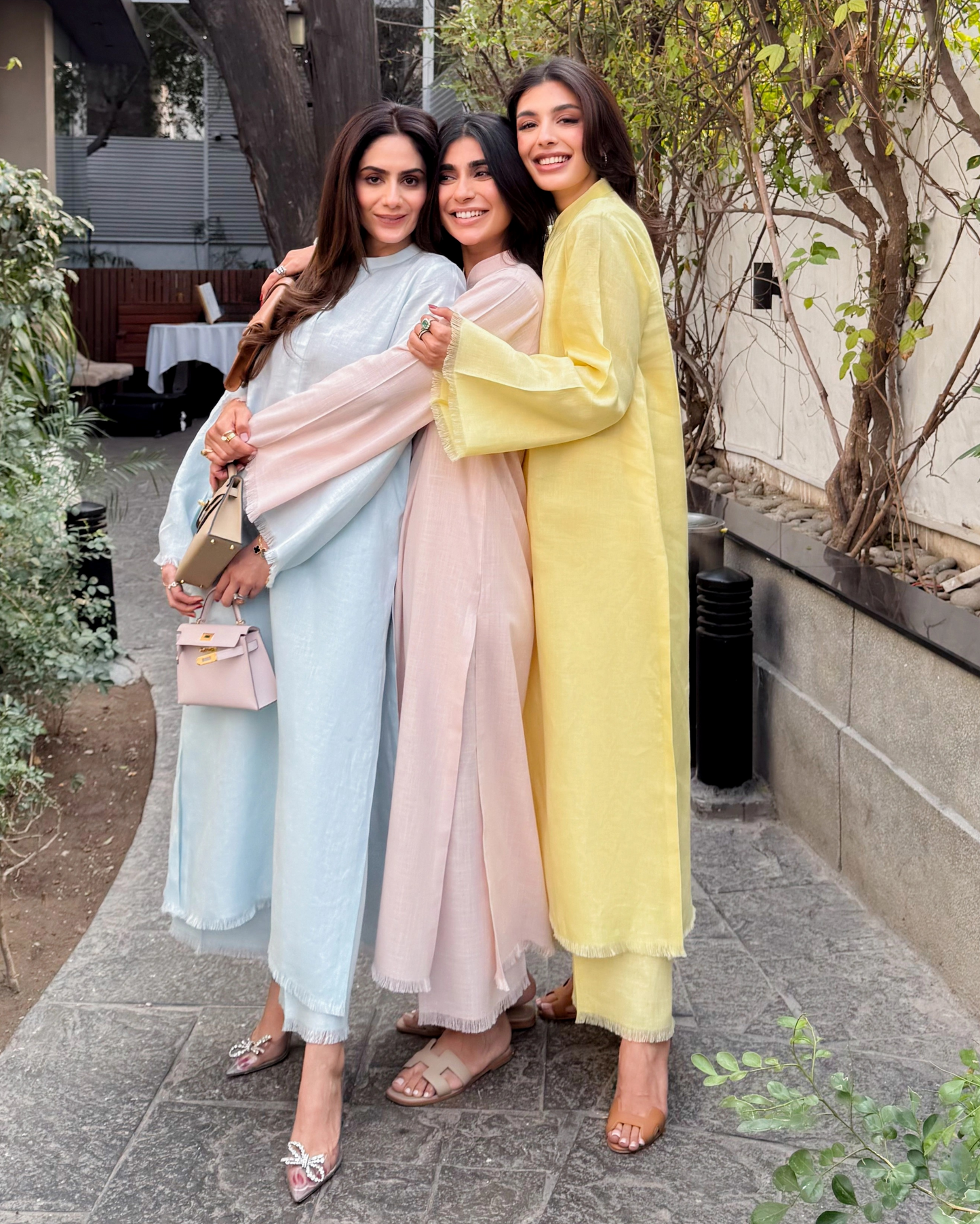 Light Yellow Linen Fringe Set | LIRA