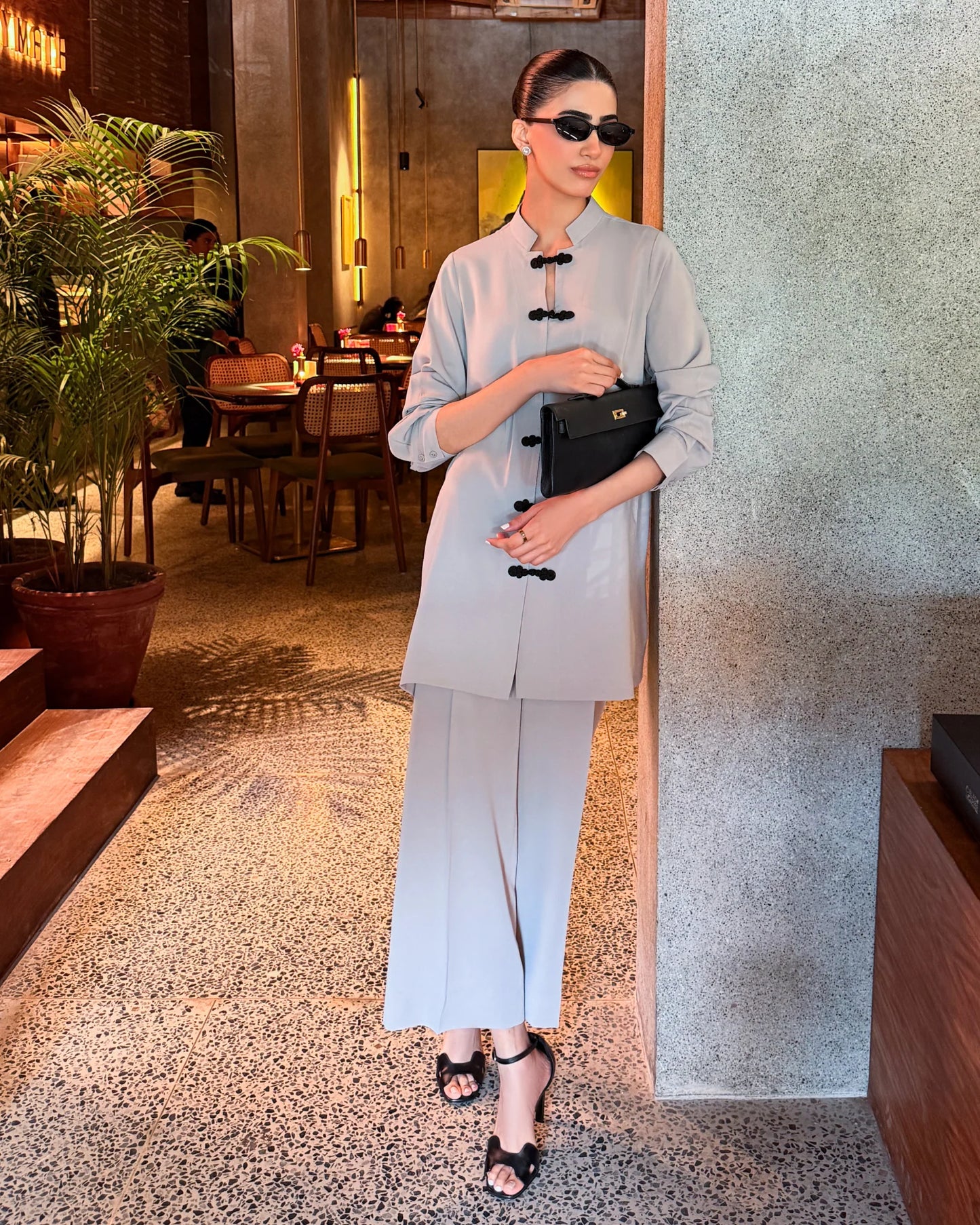 Mandarin Buttoned Set | New Arrivals | LIRA