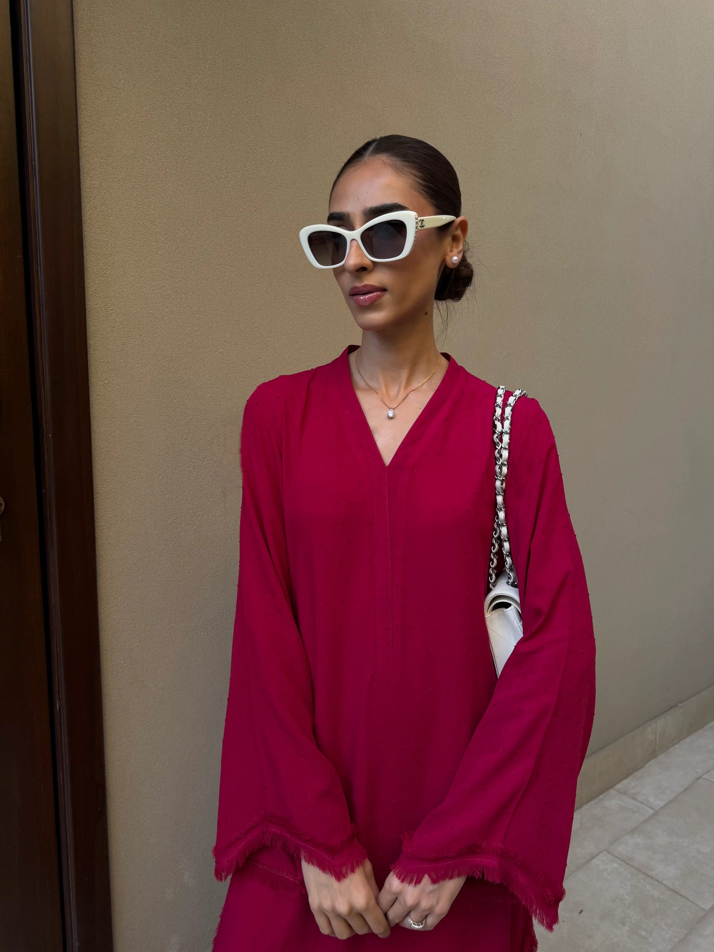 BERRY RED SWISS VOILE SABLE SET | Sak Atelier