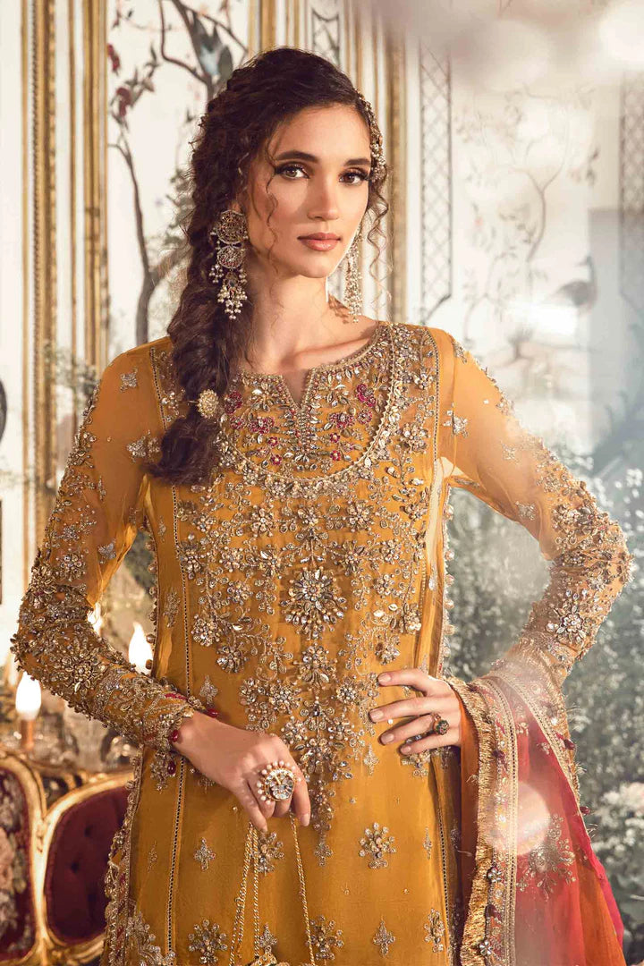 Maria B Unstitched MBROIDERED | Mustard BD-2707