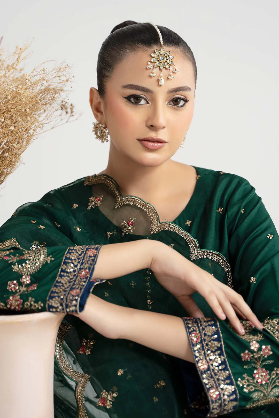 3 Piece Embroidered Linen Suit | Maria B Basics