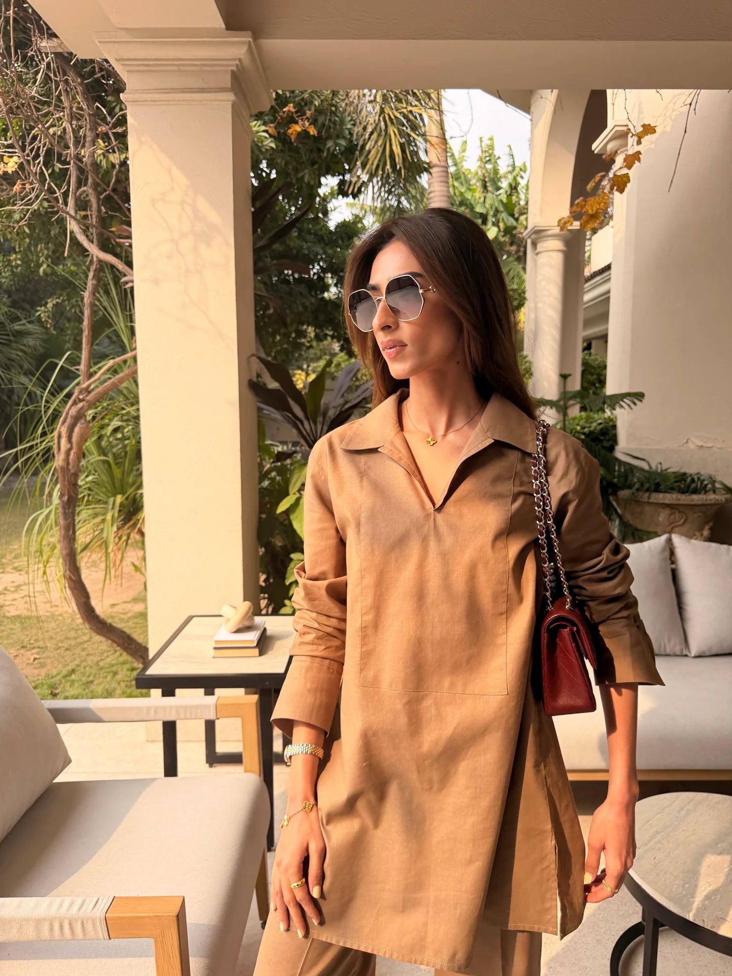 Taupe Linen Willow Set | Sak Atelier