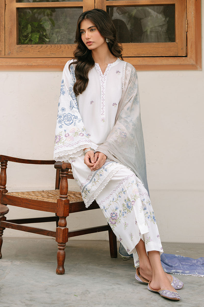 ORNATE GEM-3PC EMBROIDERED CAMBRIC SUIT | Cross Stitch