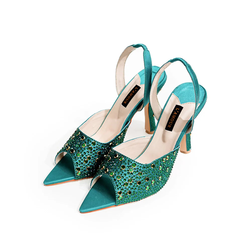 Aura - Green Heels | L'AMOUR | FOOTWEAR