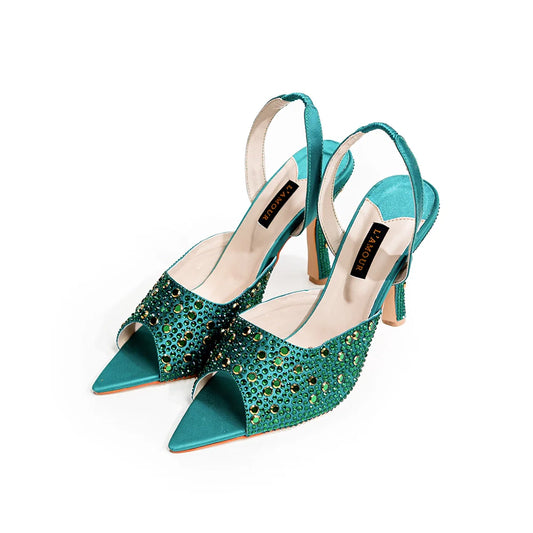 Aura - Green Heels | L'AMOUR | FOOTWEAR