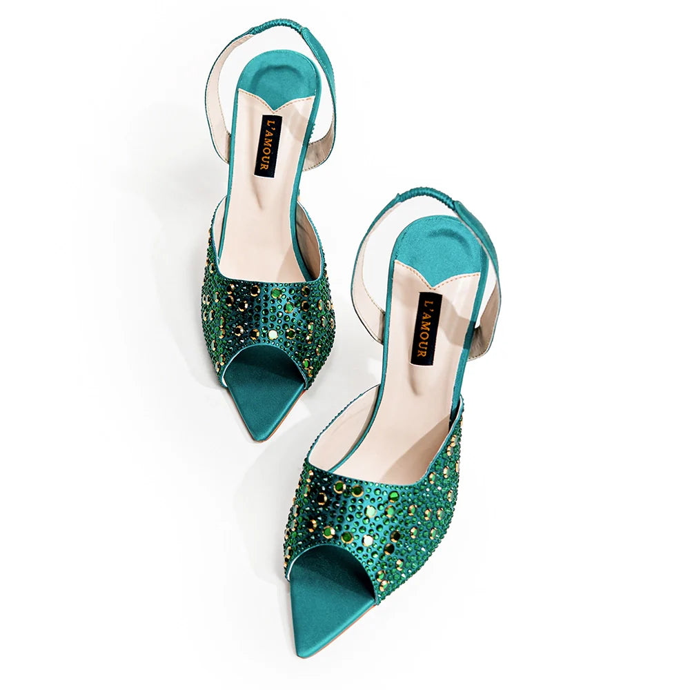 Aura - Green Heels | L'AMOUR | FOOTWEAR