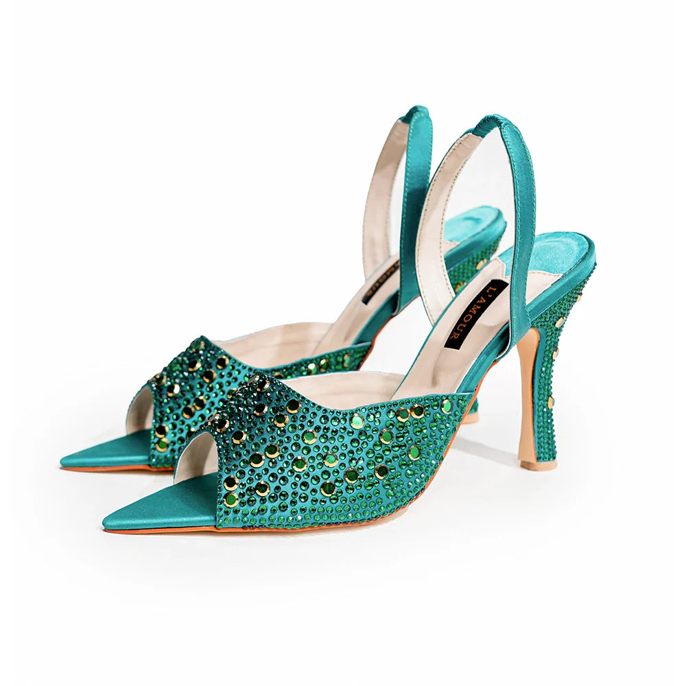 Aura - Green Heels | L'AMOUR | FOOTWEAR
