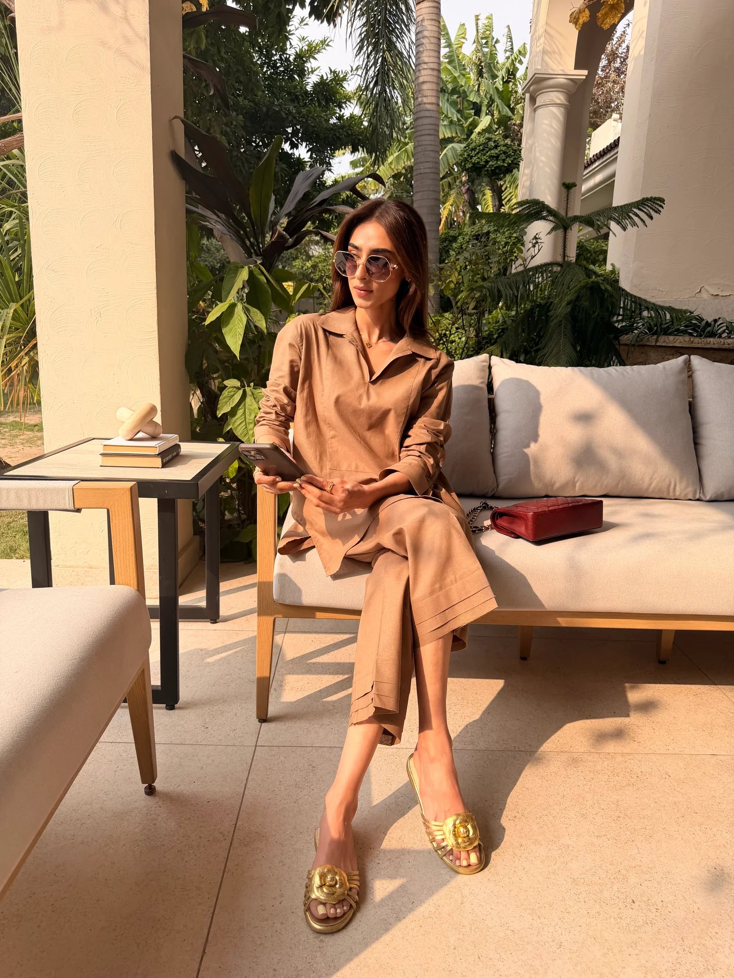 Taupe Linen Willow Set | Sak Atelier