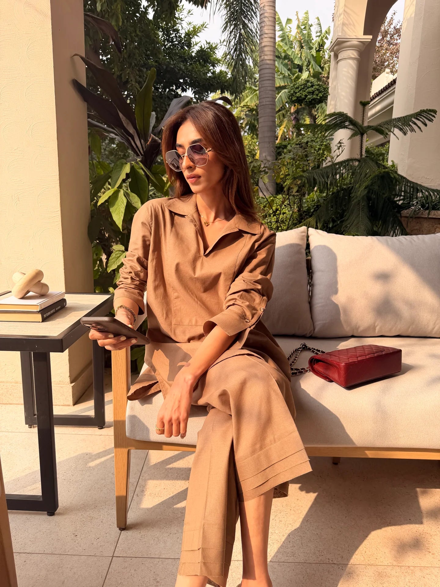 Taupe Linen Willow Set | Sak Atelier